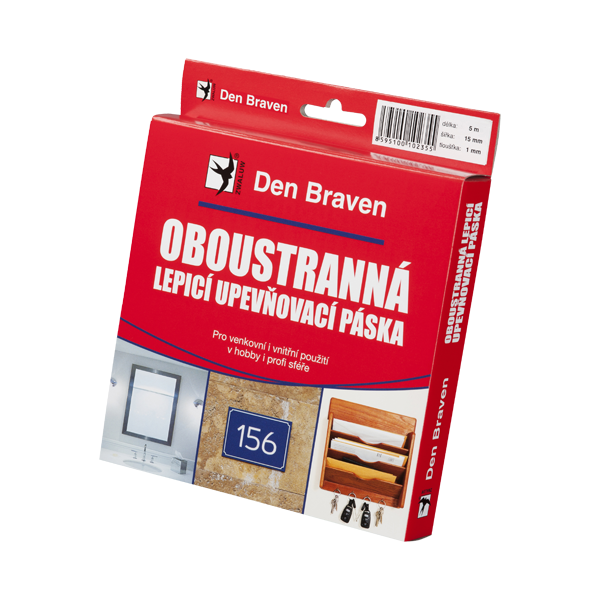 Den Braven oboustranně lepicí upev. páska 15mm x 2mm x 5m RL v krabičce