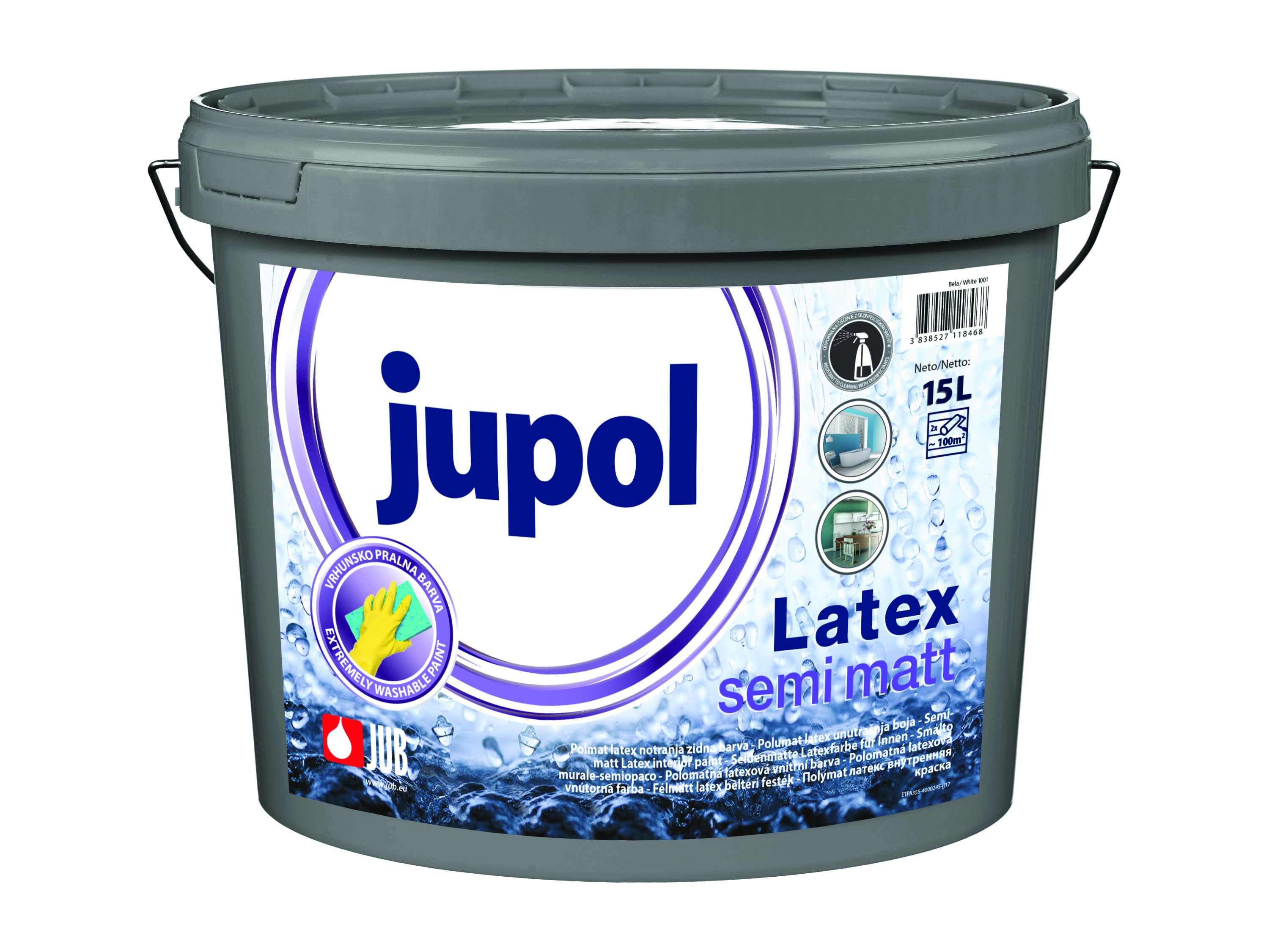 JUB Jupol Latex semi matt bílá - vysoce kvalitní latexová malířská barva