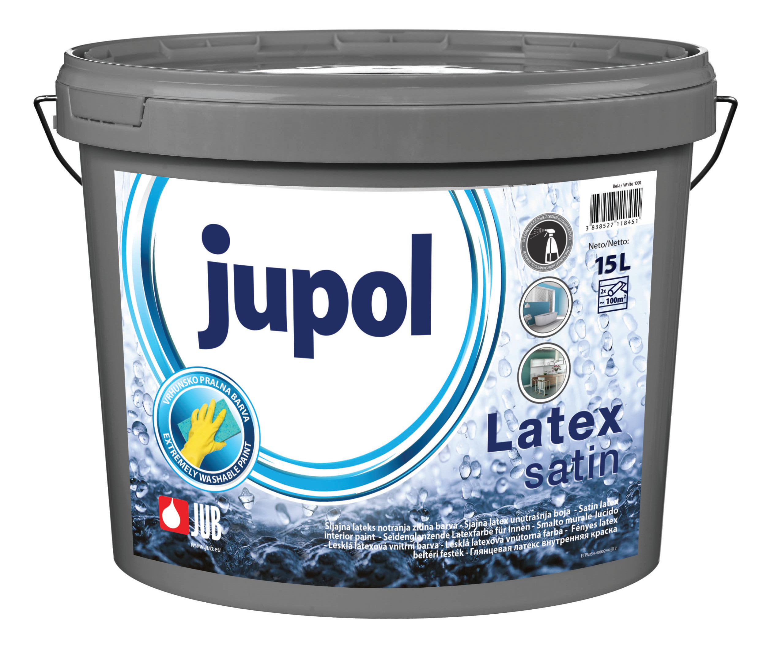 JUB Jupol Latex satin bílá - vysoce kvalitní latexová malířská barva