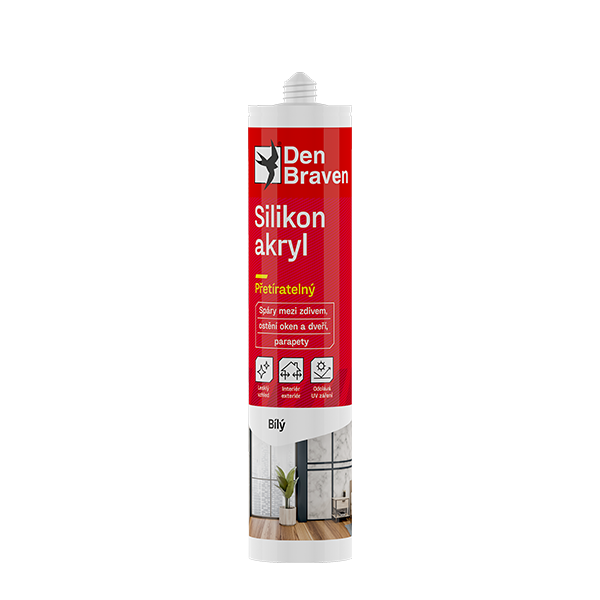 Den Braven Silikon akrylový tmel 280ml bílý