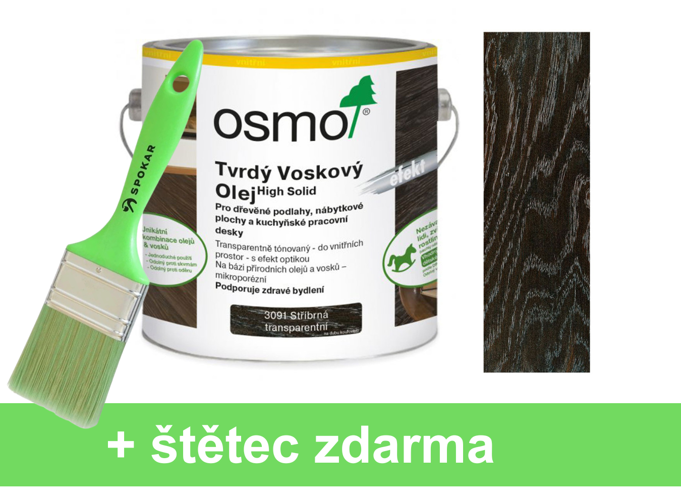 Osmo Tvrdý voskový olej effekt 3091 stříbrná transparentní