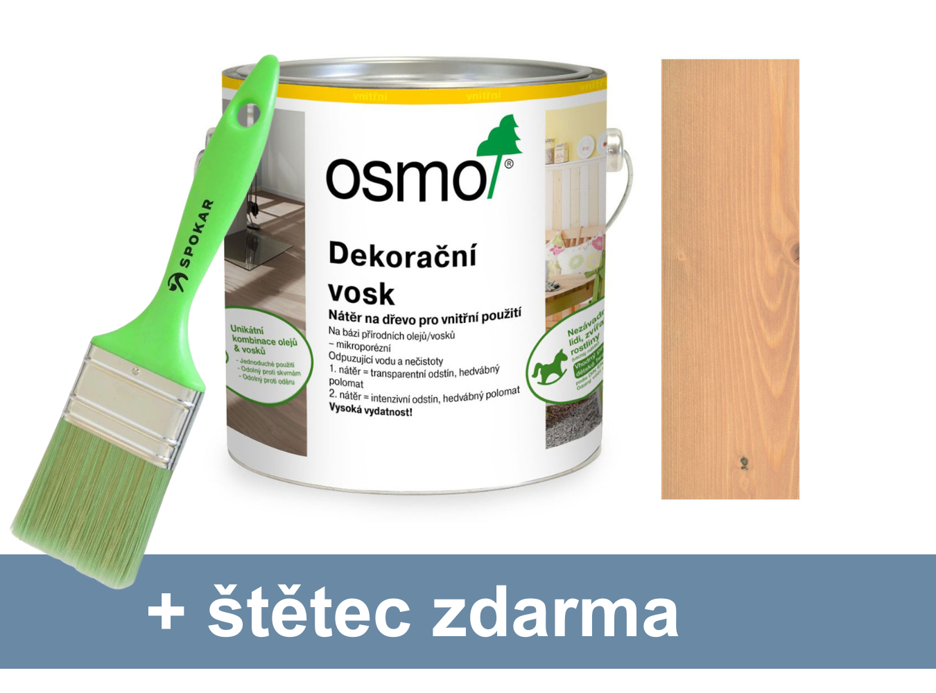 Osmo dekorační vosk - transparentní odstíny 3102 buk lehce pařený