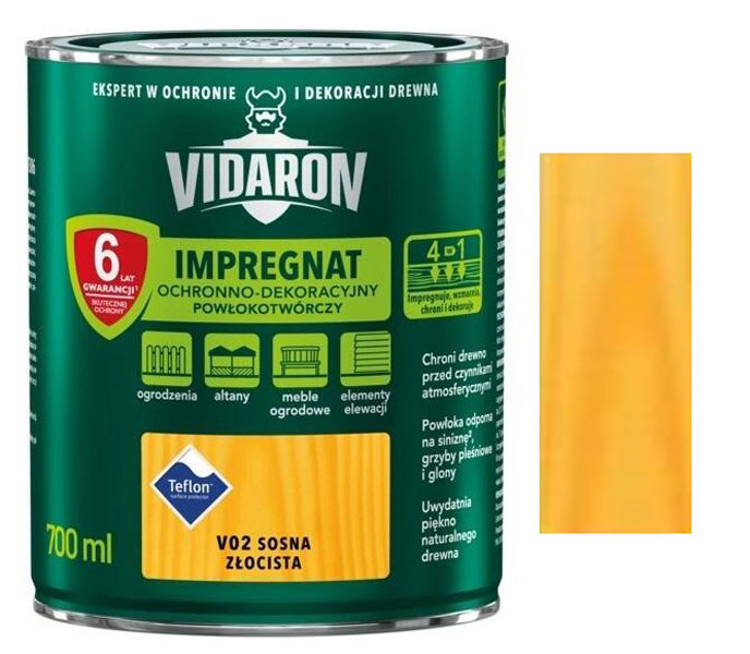 Vidaron Impregnat ochranná impregnační lazura na dřevo V02 Borovice zlatá