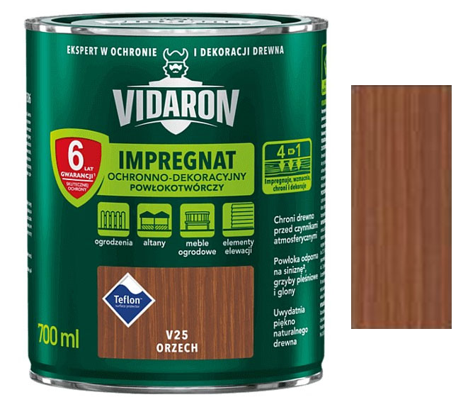Vidaron Impregnat ochranná impregnační lazura na dřevo V25 Ořech