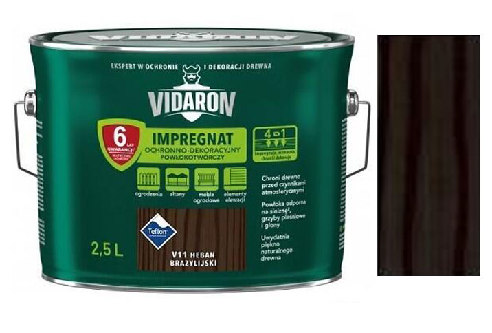Vidaron Impregnat ochranná impregnační lazura na dřevo V11 Eben brazilský 2,5l