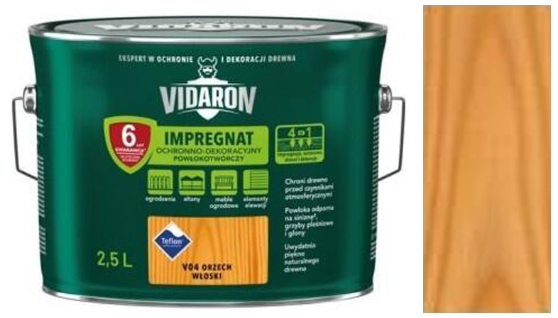 Vidaron Impregnat ochranná impregnační lazura na dřevo V04 Ořech vlašský 2,5l