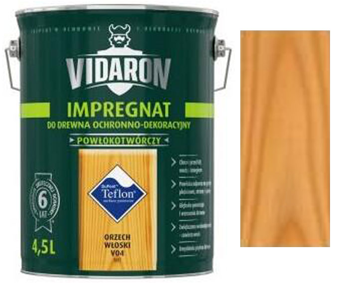 Vidaron Impregnat ochranná impregnační lazura na dřevo V04 Ořech vlašský 4,5l