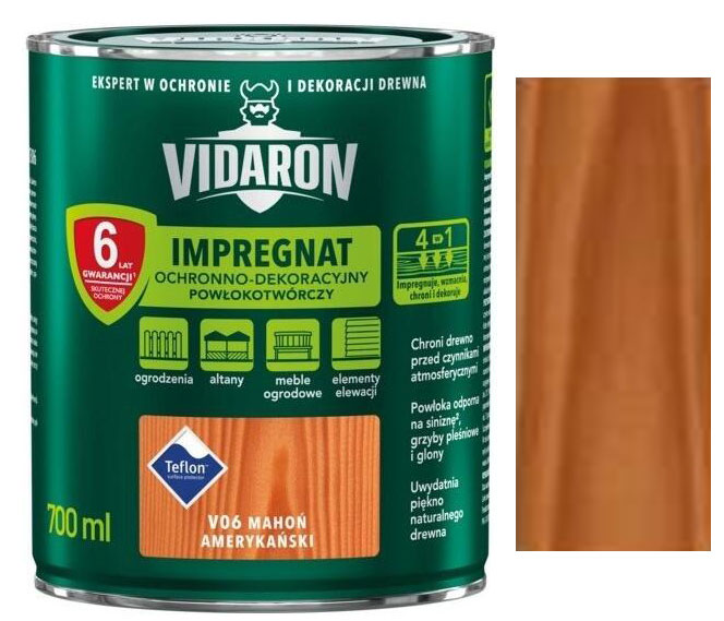 Vidaron Impregnat ochranná impregnační lazura na dřevo V06 Mahagon americký