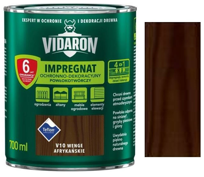 Vidaron Impregnat ochranná impregnační lazura na dřevo V10 Wenge africký 0,7l