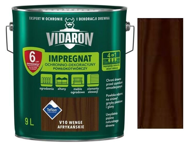 Vidaron Impregnat ochranná impregnační lazura na dřevo V10 Wenge africký 9l