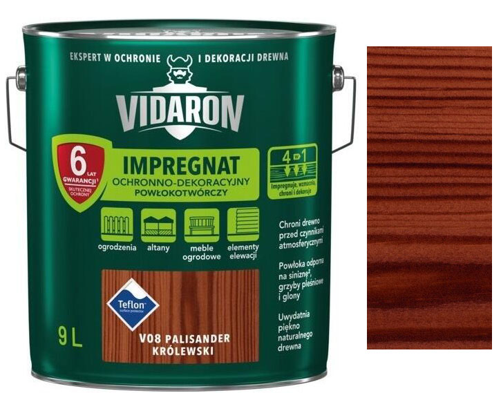 Vidaron Impregnat ochranná impregnační lazura na dřevo V08 Palisandr královský 9l