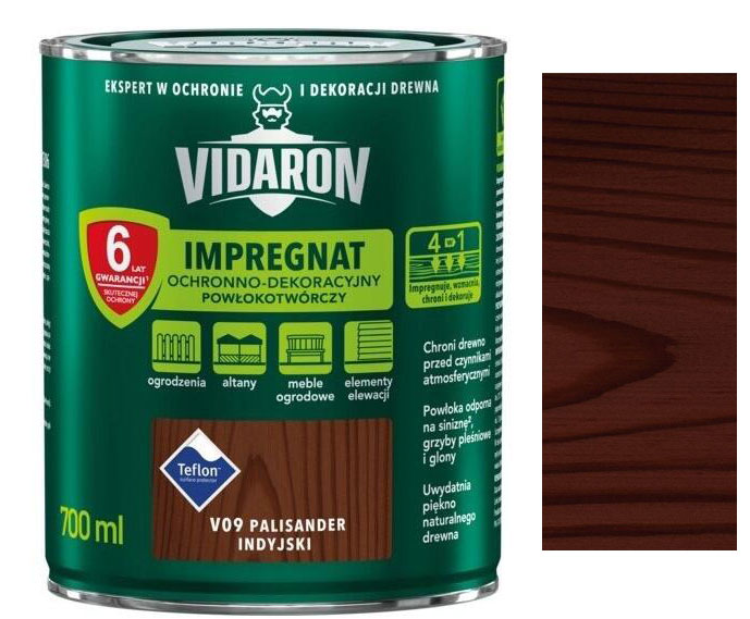 Vidaron Impregnat ochranná impregnační lazura na dřevo V09 Palisandr indický 0,7l