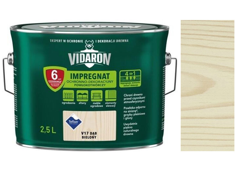 Vidaron Impregnat ochranná impregnační lazura na dřevo V17 Dub bělený 2,5l