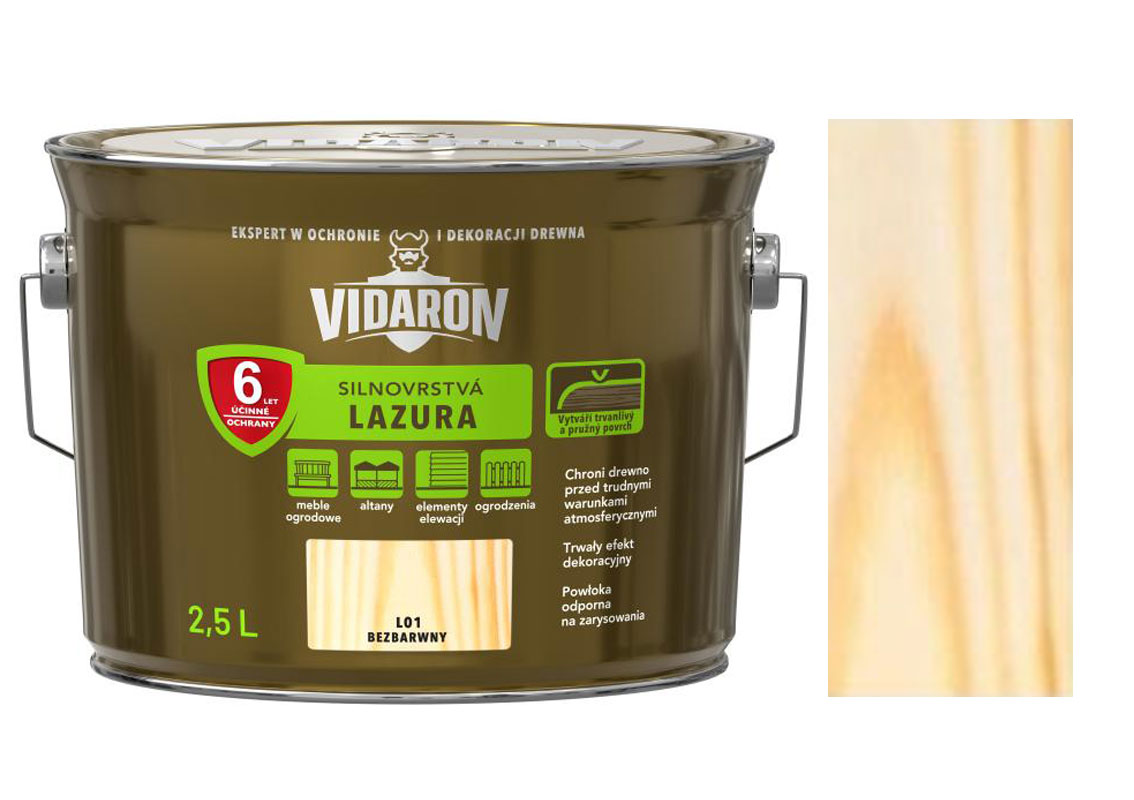 Vidaron silnovrstvá lazura L01 Bezbarvý 2,5l