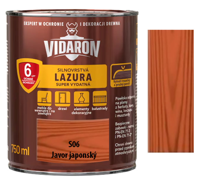 Vidaron silnovrstvá lazura super vydatná S06 Javor japonský 2,5l