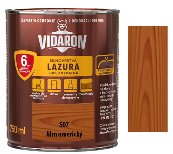 Vidaron silnovrstvá lazura super vydatná S07 Jilm americký 0,75l