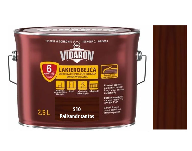 Vidaron silnovrstvá lazura super vydatná S10 Palisandr santos 2,5l