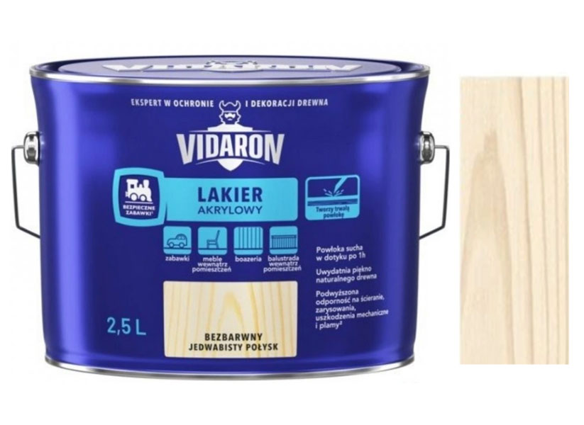 Vidaron lak akrylový bezbarvý pololesk 2,5l