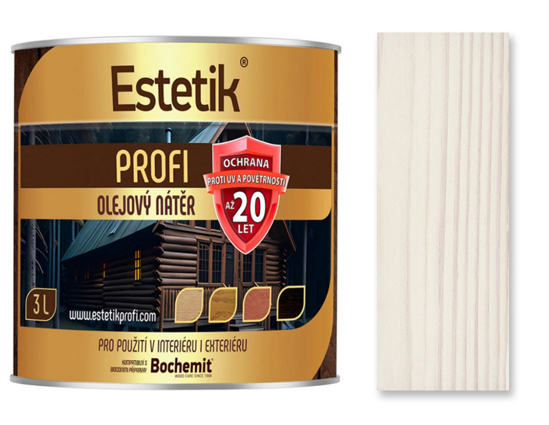 Estetik Profi olejová lazura - bílá 3l