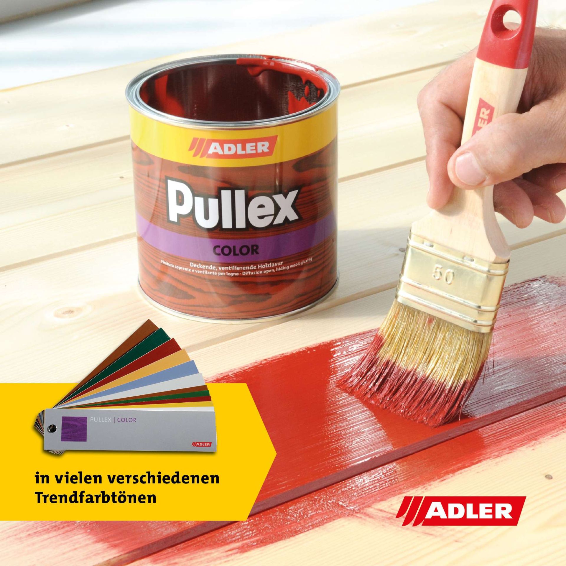 Adler Pullex Color W10 bílá - matná krycí lazura na dřevo do exteriéru