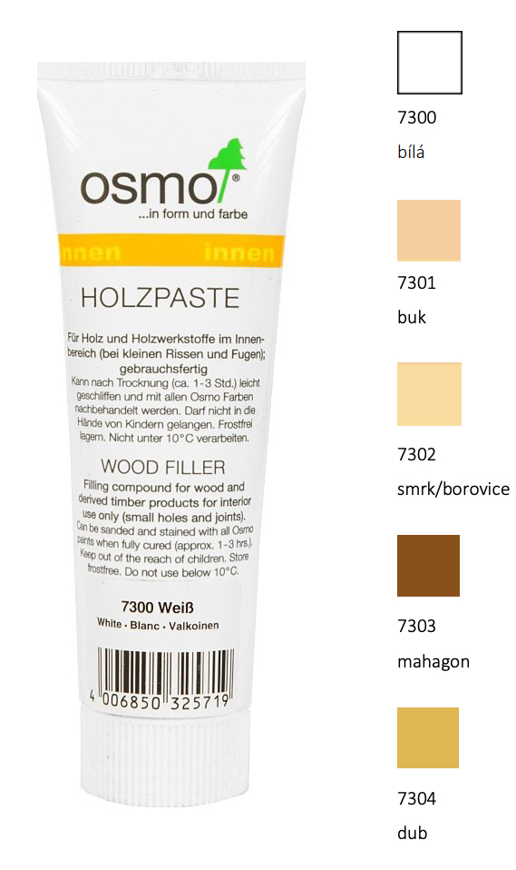 Osmo reparační pasta na dřevo 7300 bílá 100g