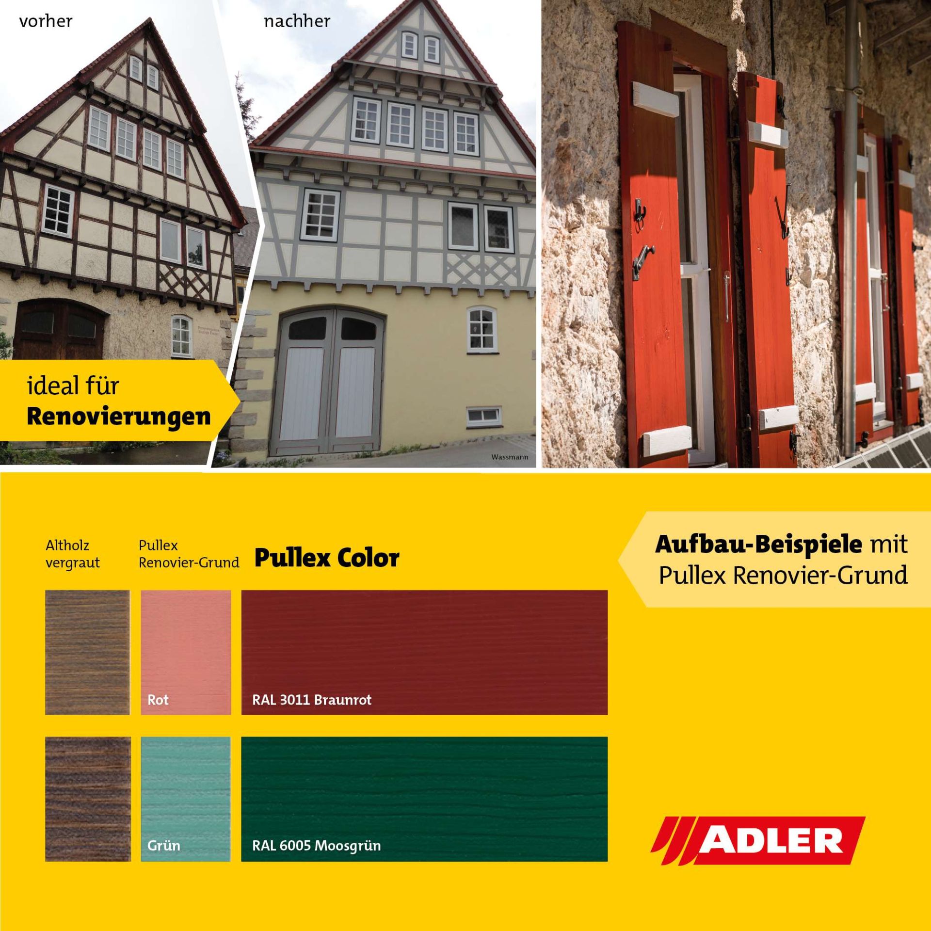 Adler Pullex Color W10 bílá - matná krycí lazura na dřevo do exteriéru