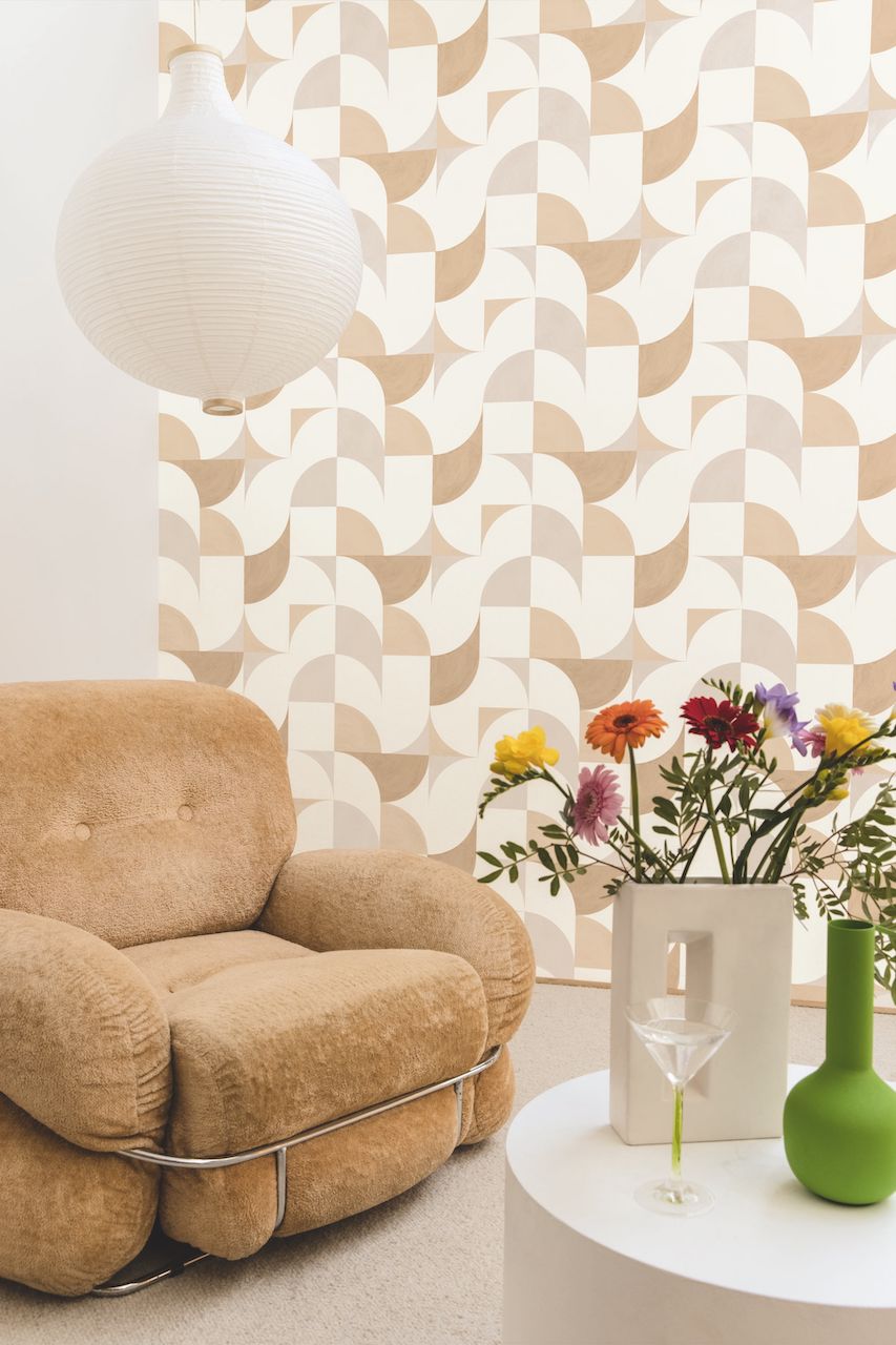 Vliesová tapeta na zeď Caselio 102891000, grafická béžová, bílá