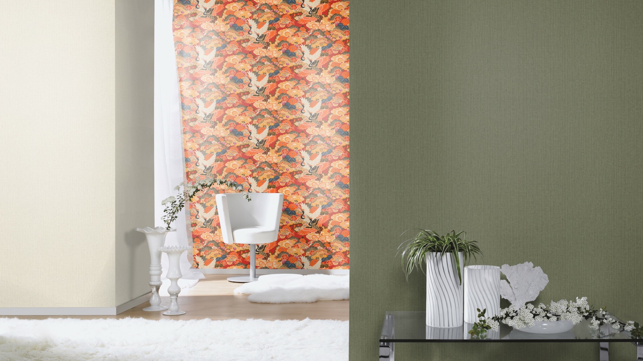 Vliesová tapeta na zeď Rasch 407921, kolekce Kimono, 0,53 x 10,05 m