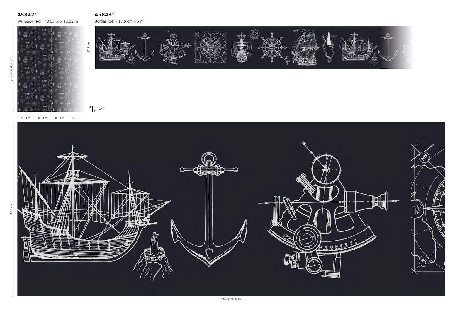 Vliesová bordura na zeď MA945843, 0,18 x 5 m