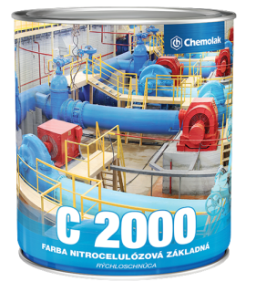 Chemolak C 2000 bílá - Základní nitrocelulózová rychleschnoucí barva na kov a dřevo do interiéru 0,75l