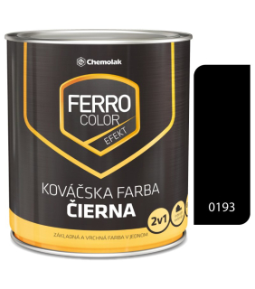 Chemolak FERRO COLOR EFEKT kovářská černá - Matná antikorozní barva na kovy