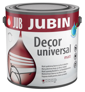 JUB JUBIN Decor Universal Matt 0,65 l bílá - matná vodní akrylátová barva na dřevo a kov