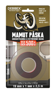 Den Braven oboustranná páska Mamut, extrémně silná přilnavost 19mm x 1mm x 2,5m