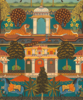 Vliesová tapeta na zeď Rasch 746211, Indian style, 0,53 x 10,05 m