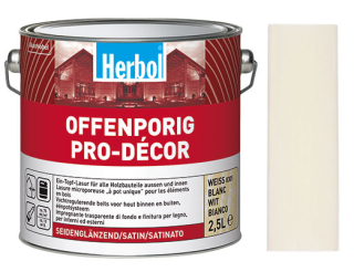 Lazura na dřevo HERBOL Offenporig Pro-Decor odstín Bílý