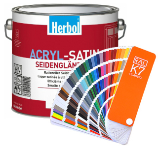 Vodou ředitelná barva na dřevo HERBOL Acryl Satin - Míchaný odstín