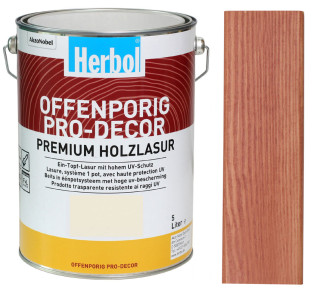 Lazura na dřevo HERBOL Offenporig Pro-Decor - Tónovaný odstín, pastelové odstíny